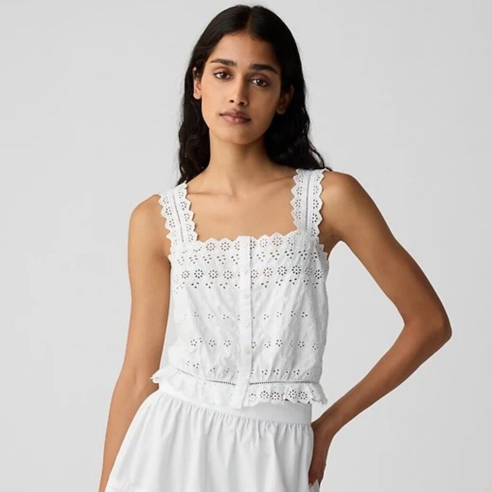 Gap x DOEN Cropped Eyelet Tank Top